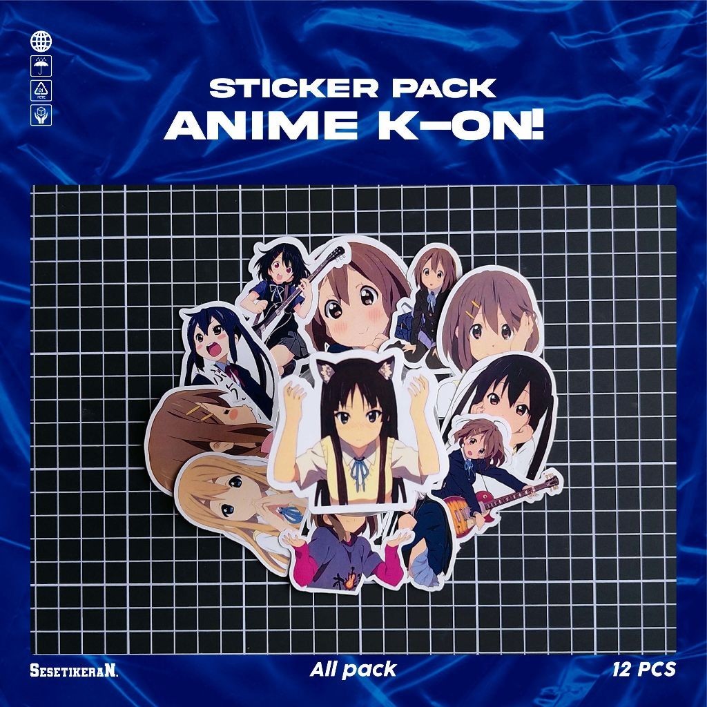 

COD✨ Sesetikeran Pack Anime K-On!! Lucu Sticker Cute Keren Untuk Koper Laptop Skateboard