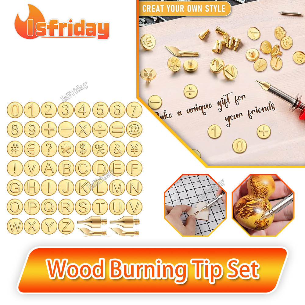 

28/56 Pcs Wood Leather Burning Set Tip Letter Wood Burning Tip Including Alphabet Number For Wood Craft DIY Embossing Carving