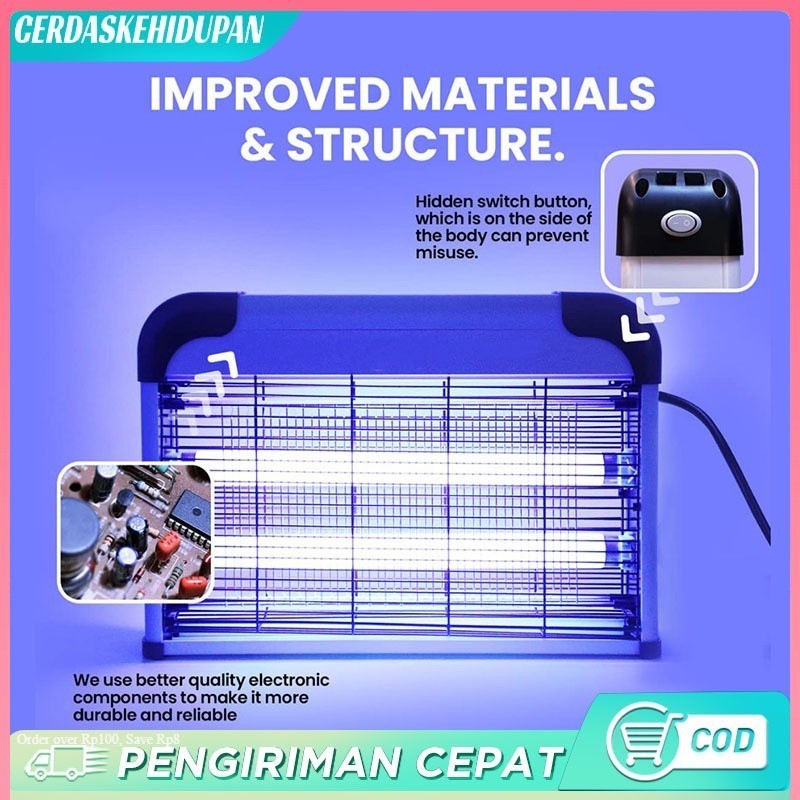 2 in 1 Insect Killer Perangkap Nyamuk Lalat Lampu UV Raket Nyamuk Listrik /Lampu Perangkap Nyamuk/La