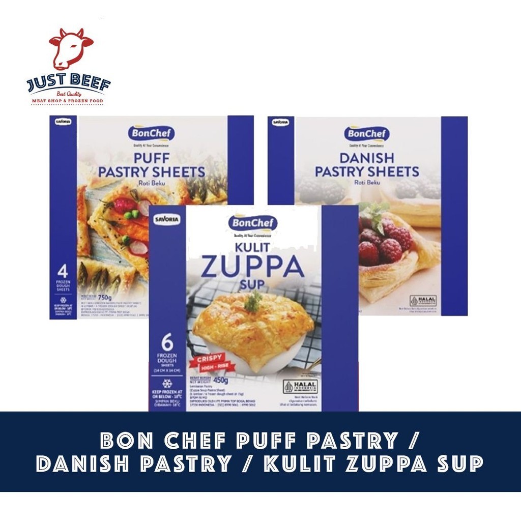 

Bon Chef Puff Pastry / Danish Pastry Sheets / Kulit Zuppa Sup Ready