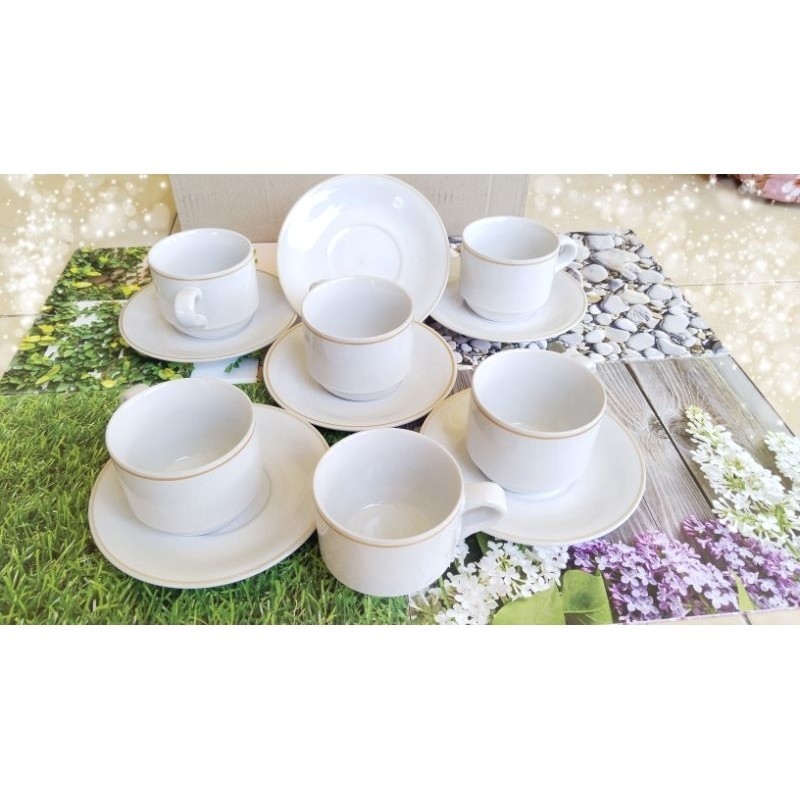 YR52XV cangkir set lis emas isi 6set/cangkir/cangkir aesthetic/cangkir kopi/cangkir keramik/cangkir 
