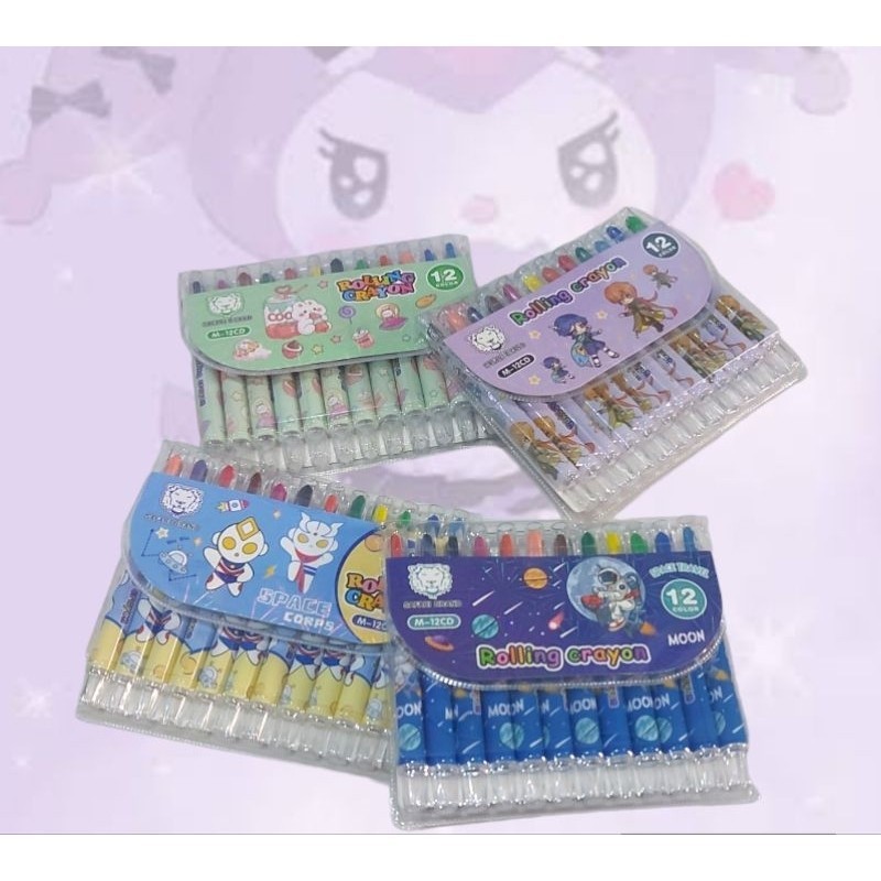 

Crayon Putar Pendek 12W (1Set)|| Krayon/rolling Putar 12W