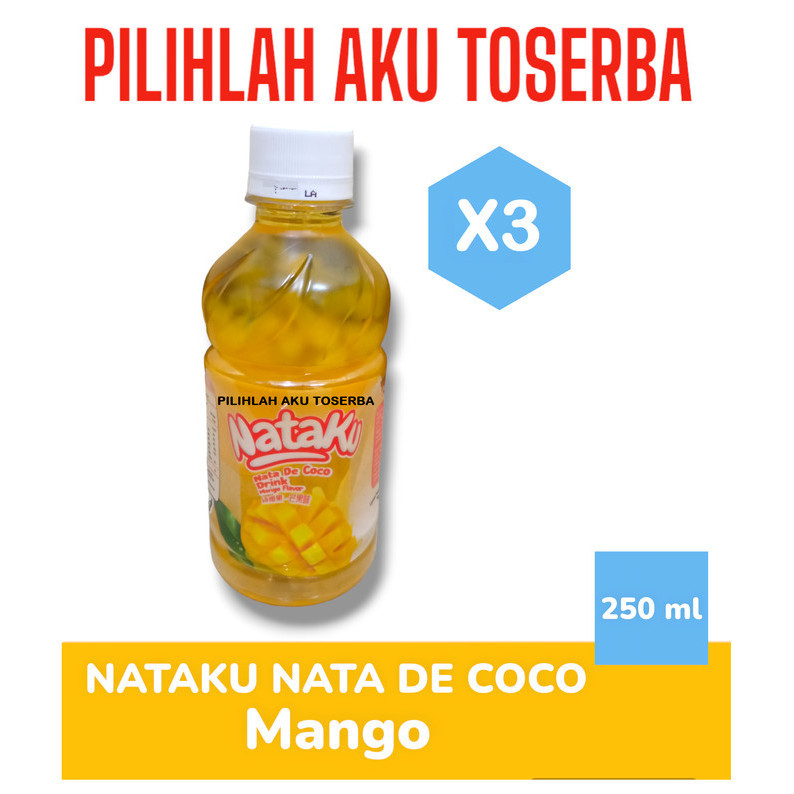 

NATAKU Nata de coco rasa MANGO / MANGGA - ( HARGA 3 BOTOL )