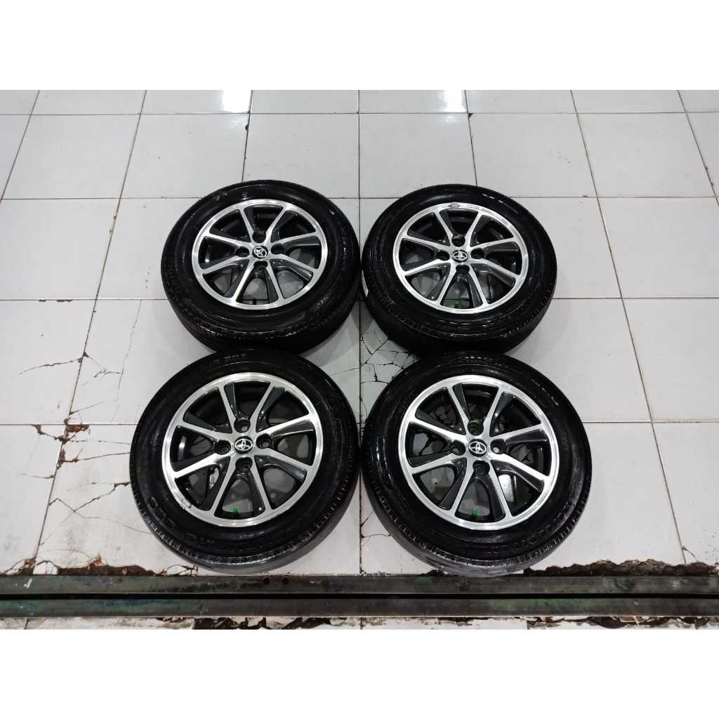 pelek mobil standar toyota calya ring 14 pcd 4x100 grey polish + ban 175 65 r14