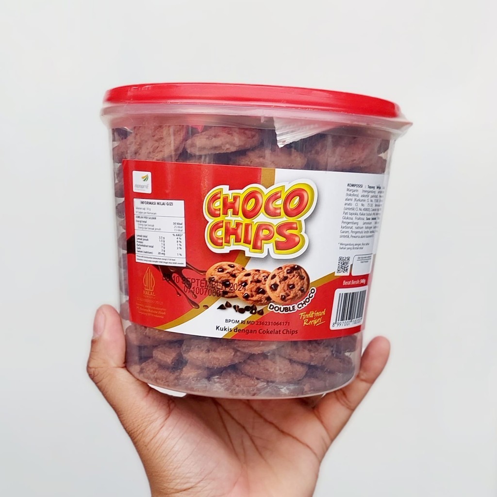 

Kue Choco Chips Cookies / Kukis Choco Chips Monarre kemasan toples Isi Bersih 500 gram