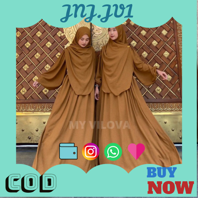 5.5 BIG SALE MY VILOVA -  ZOYA SET PASHMINA OVAL SET SYAR'I RAYON CRINKLE PREMIUM BAJU MUSLIM JUMBO 