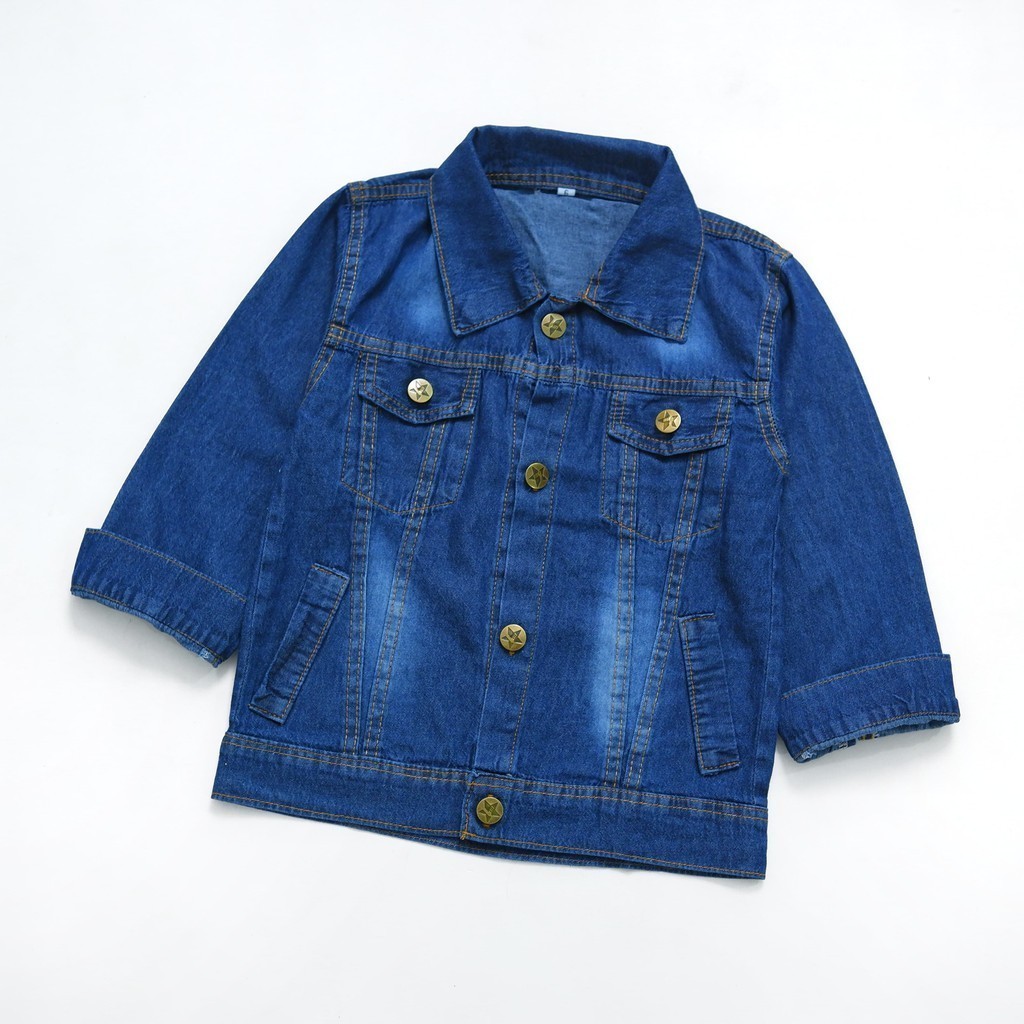 Jaket Jeans Jins Denim Anak Laki Perempuan Cewek Cowok Usia 2 3 4 5 6 Tahun