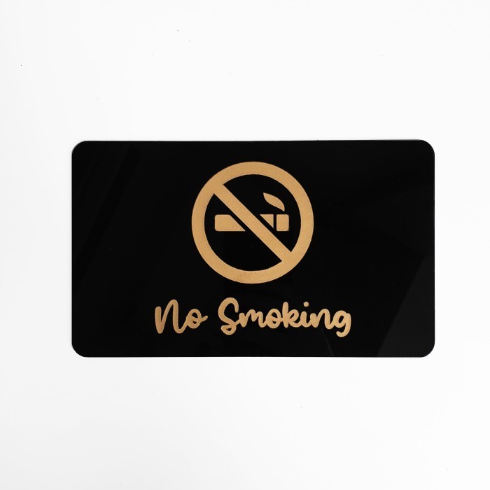 

Promo Terbatas- SIGN AKRILIK Pintu - NO SMOKING GOLD - 20x12cm - Signage Cafe/Resto