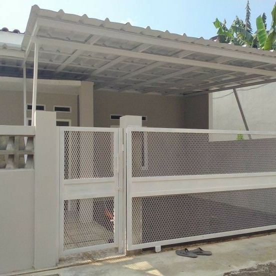 pagar rumah plat lubang perforated dengan model minimalis bekasi free survei