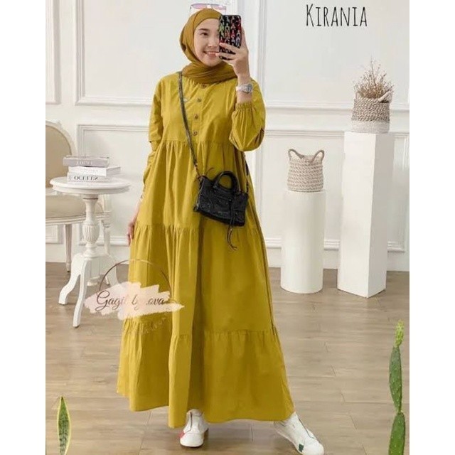 ⭐ Kirania Dress | Bahan crincle | Dress Muslim | Baju muslim | Kirania midi | Midi Dress