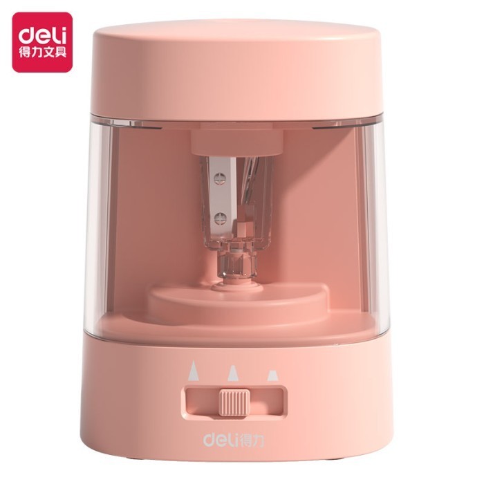 

Deli Rotary Sharpener / Rautan Elektrik Rautan Pensil Otomatis USB VA3 - Merah Muda