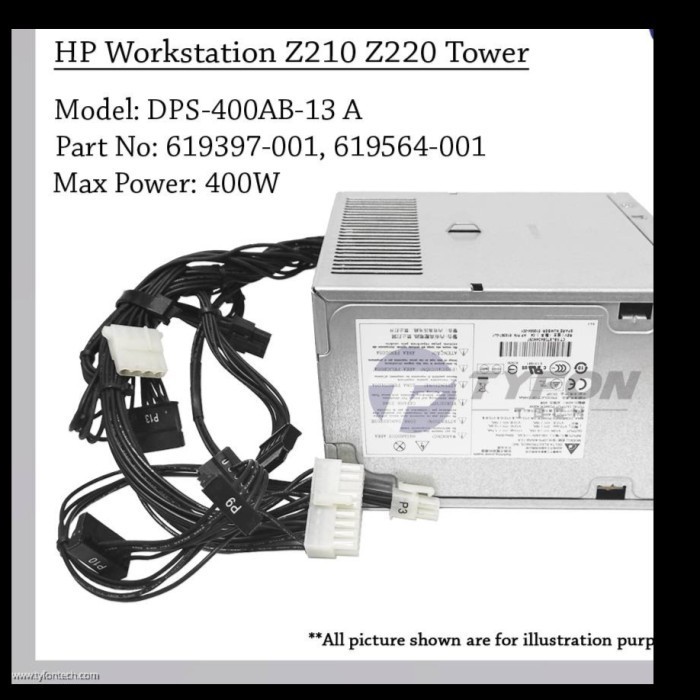 NEW HP Z210 Z220 PSU DPS-400AB-13 619397-001 619564-001 400W 6PIN VGA KSP LAPTOP