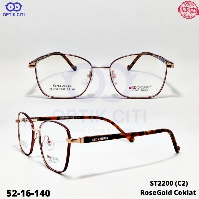 Frame Kacamata Wanita Red Cherry ST 2200 Cat Eyes Original