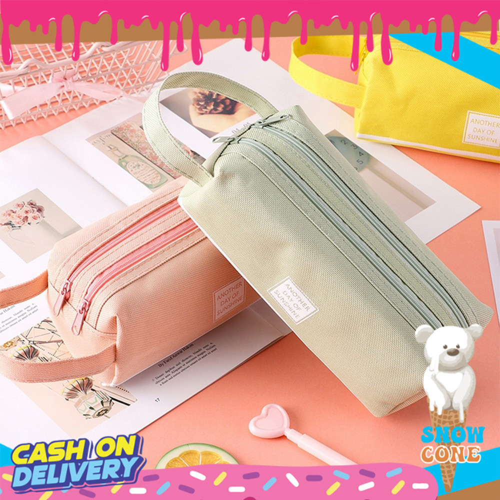 

Tempat Alat Tulis Perlengkapan Sekolah 2 Sisi Dompet Pensil Stationery / Kotak Pensil Tempat Bolpen Pen Make Up Pouch Kosmetik Travel A80
