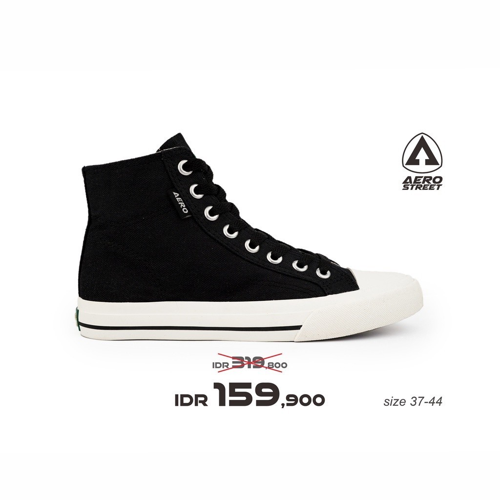 PRODUK TERBARU # Aerostreet 37-44 Jhosse Basic High Hitam Hitam Natural - Sepatu Sneakers Casual Pri