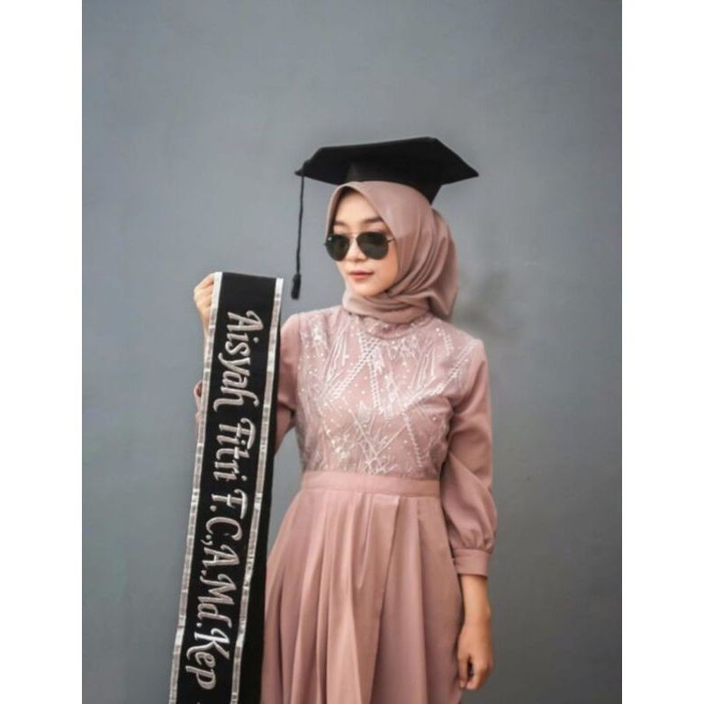 (1HARI JADI) SELEMPANG WISUDA PITA selempang wisuda custom nama selempang wisuda leher selempang wis