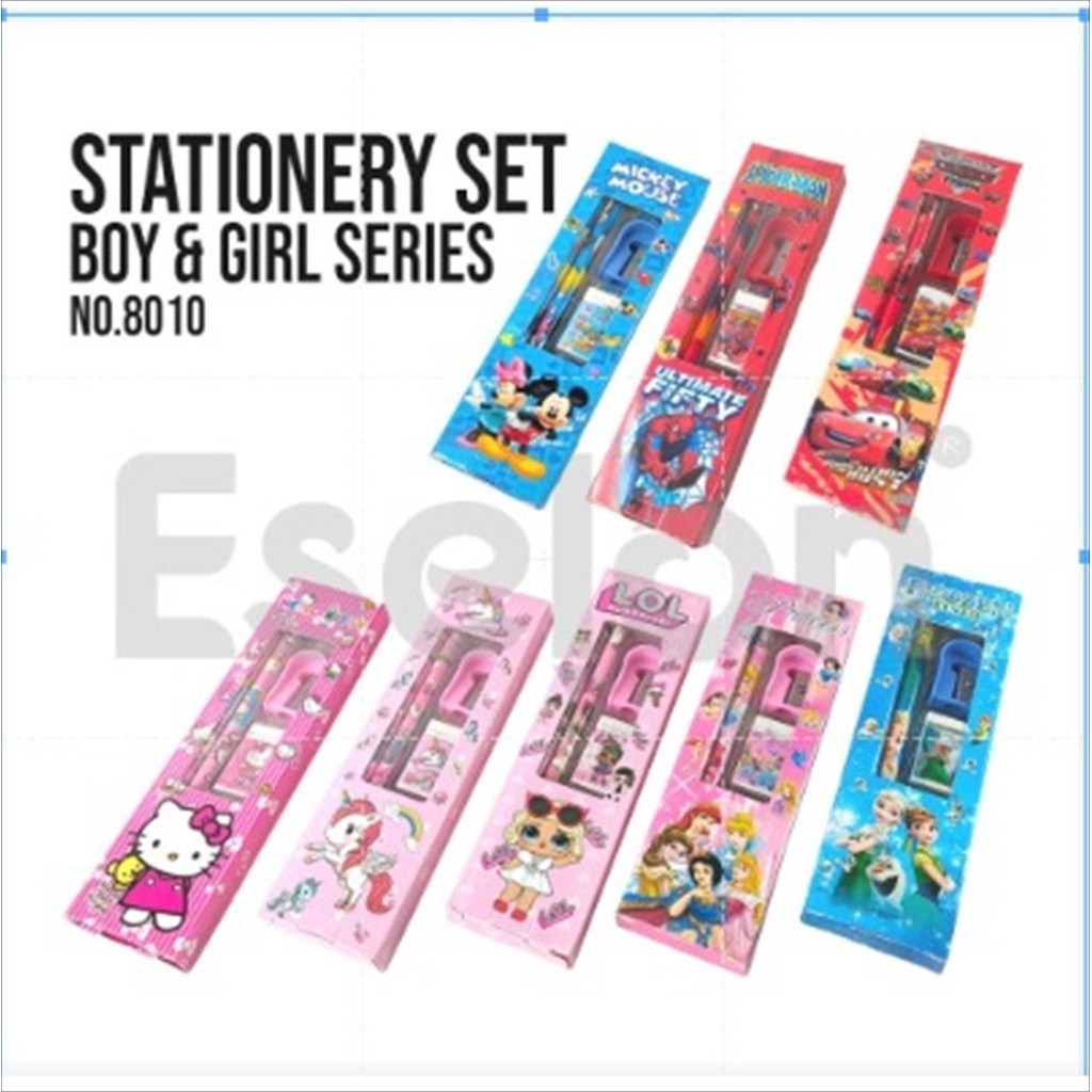 

Paket alat tulis 5in1 / Alat tulis set / paket alat tulis karakter / Stationery set 8010