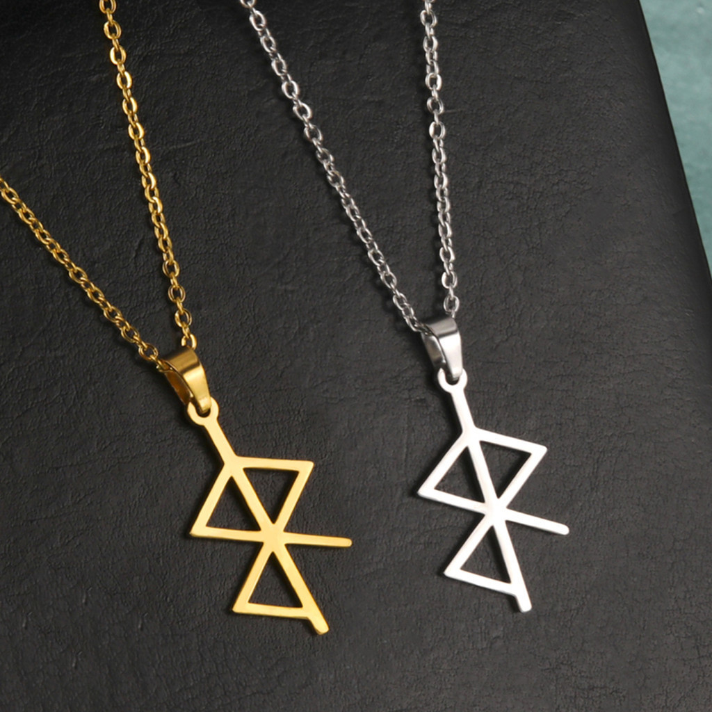 Rune Amulet for Love and Peace Small Charms Berserk Pendant Necklace Stainless Steel Norse Viking Ru