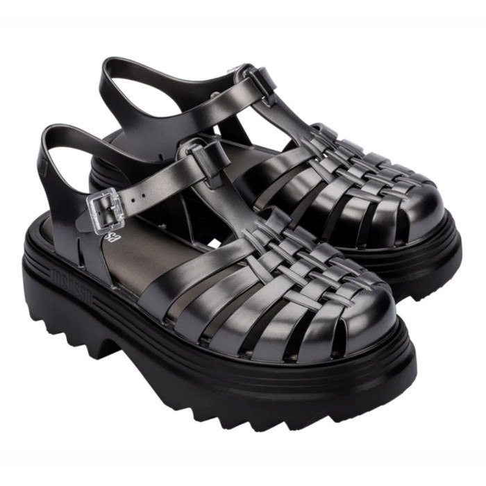 Sepatu Sandal Wanita Melissa Possession Platform II Ad Black Silver