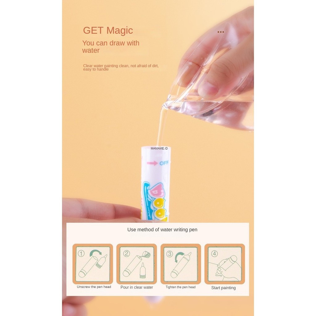 

tyvf MAMAME - Magic Water Painting Book Water Magic Book Buku Aktivitas Mengambar Anak Dengan Air