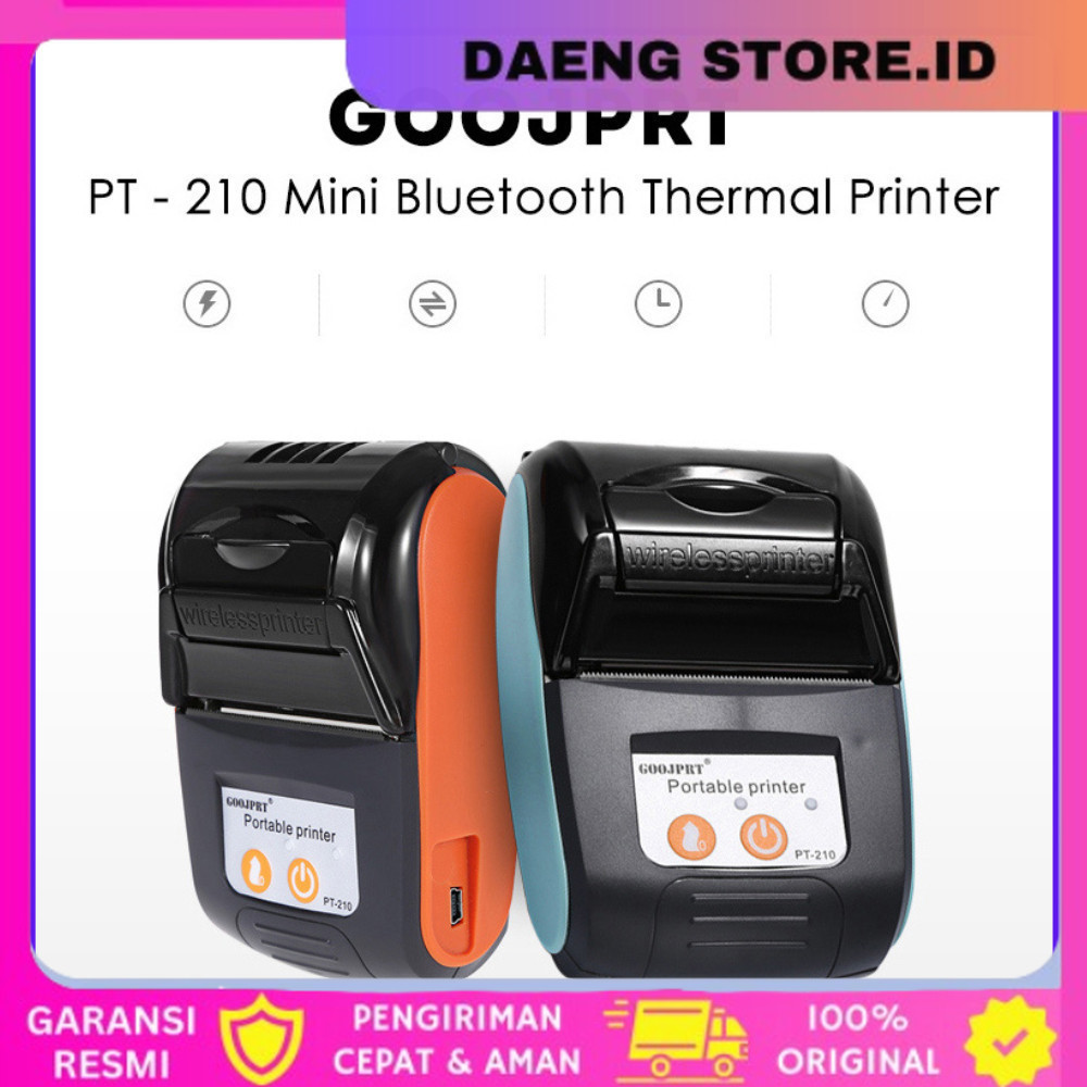 Printer Thermal GOOJPRT Bluetooth Thermal Receipt Printer 57mm - POS LITE - Black/Orange Printer The