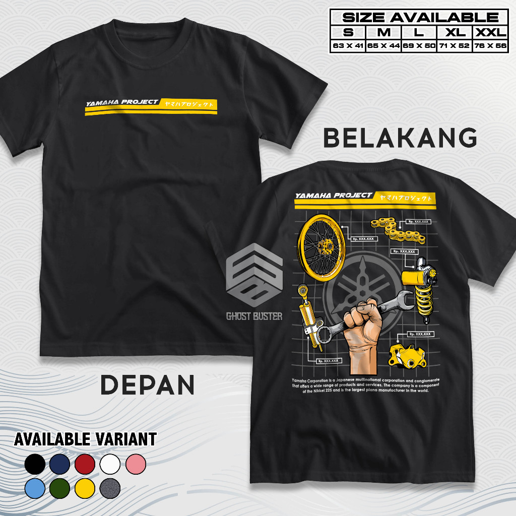 Kaos Racing Yamaha Project Machine Shock Baju Distro Motor Herex Mekanik Tshirt Otomotif GBA3826