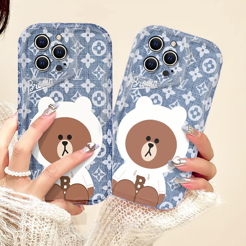Solf Case LV  Bear Blueprint patte case Casing hp Samsung A02S M02S A03S A03 A04 A04E M04 F04 A10 M1