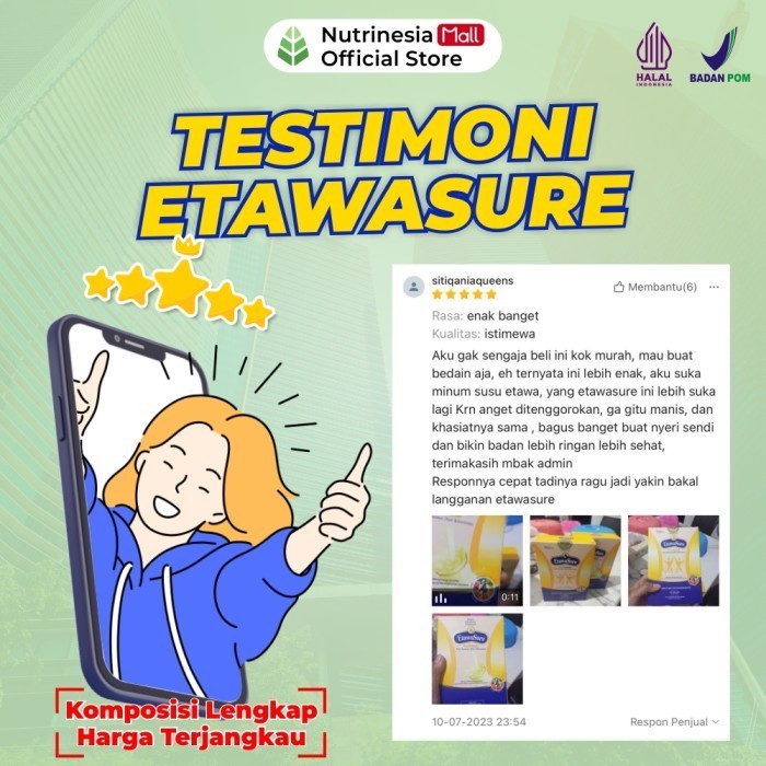 

Susu Kambing Etawa Etawasure 250gram Untuk Mengatasi Nyeri Sendi 1 Box