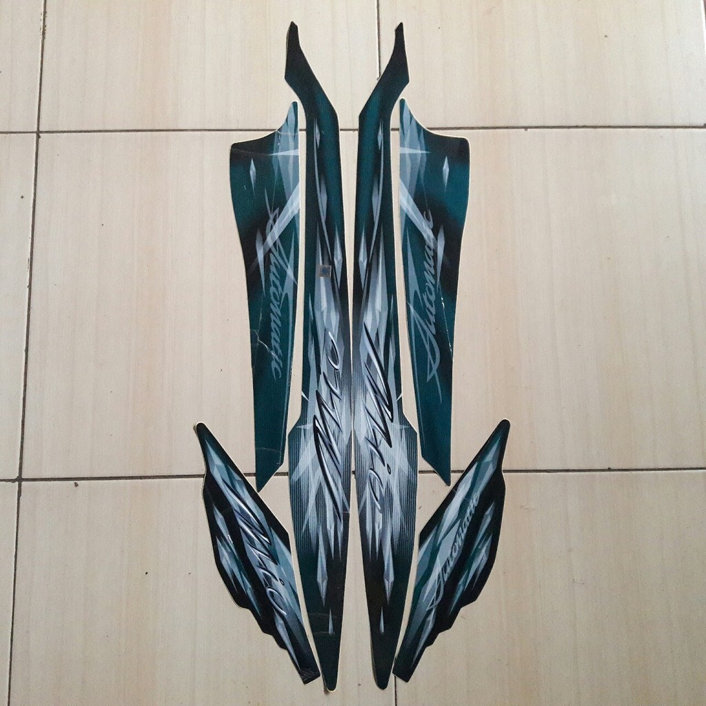 STRIPING ORI Premium  YAMAHA MIO SMILE 2009 2010 HITAM STIKER LIS BODY MOTOR STANDAR