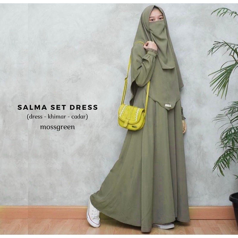 geneaby - SALMA SET DRESS KHIMAR NIQOB/CADAR / GAMIS SYAR'I