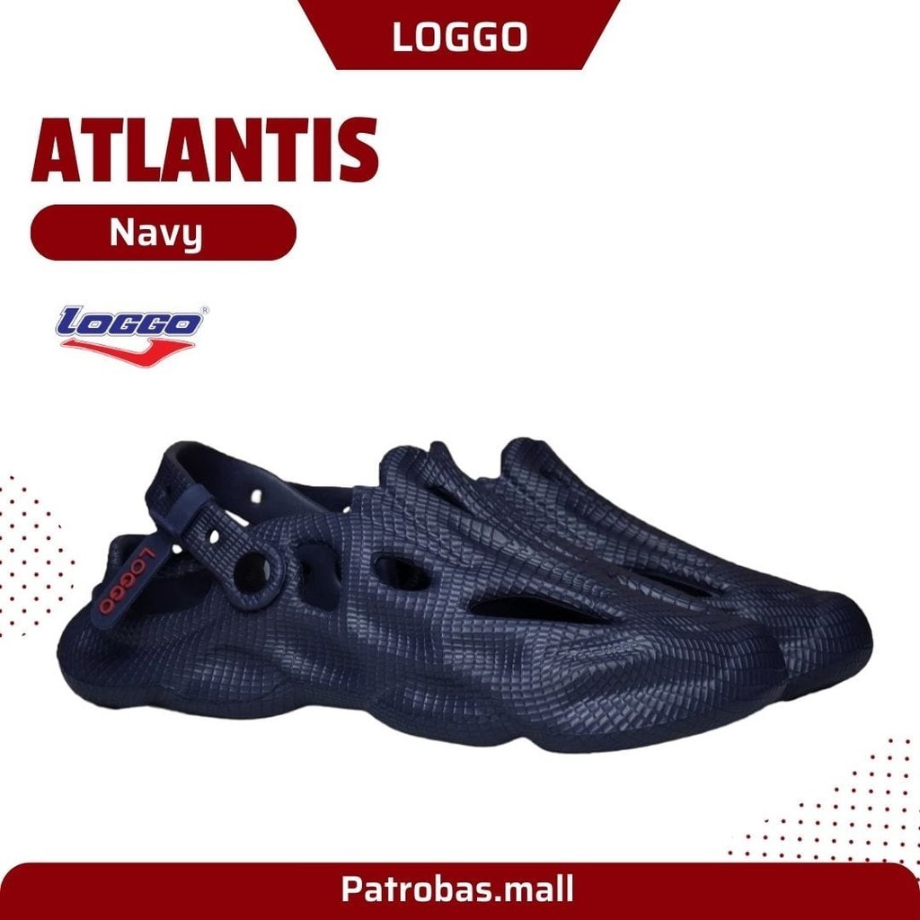 Loggo Sandal Clogs Atlantis Navy Sendal Phylon Slide Slop Pria Original
