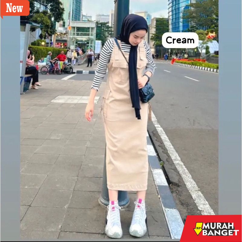 Jumsuit Wanita Kekinian Bella Overall Rok Cargo Wanita Katun Premium Jumpsuit Rok Casual Overall Rok