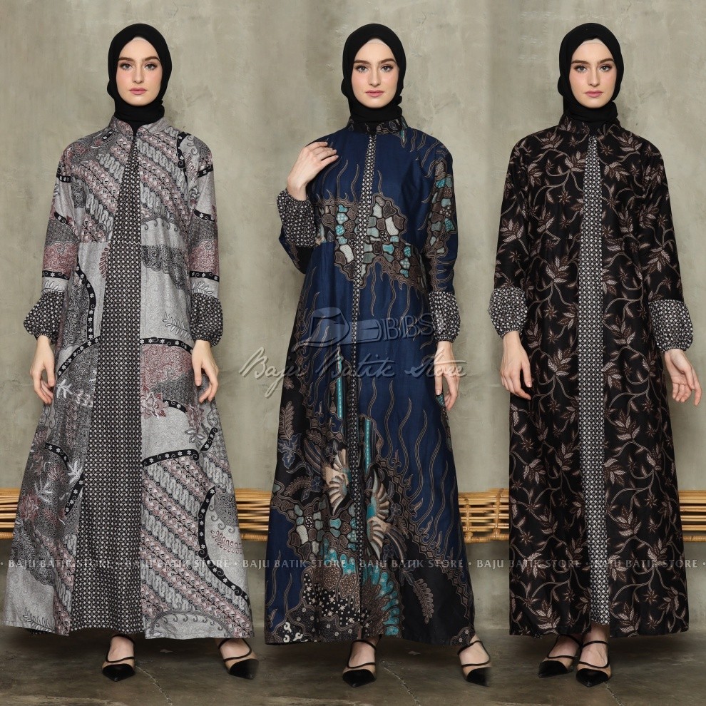 Baju Gamis Wanita Syari Batik Jumbo Pesta Mewah Elegan Modern Terbaru Lebaran 2023//BAJU WANITA MODE