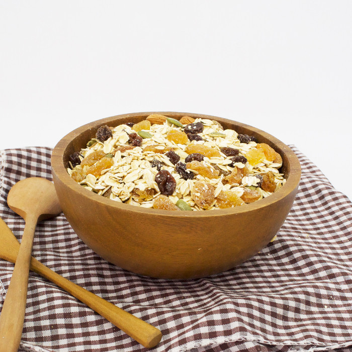 

Muesli Mix Nut Seeds Dried Fruits Golden Orchard Delight 100 gr