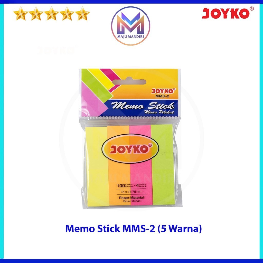 

Memo Stick Joyko MMS 2 / Stick Note / Kertas Memo Tempel 4 Warna
