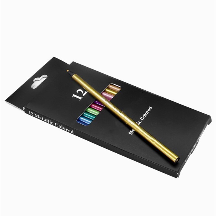 

✨LARIS✨ -12Pcs Metallic Colored Pencils Non-Toxic Art Stationery Drawing