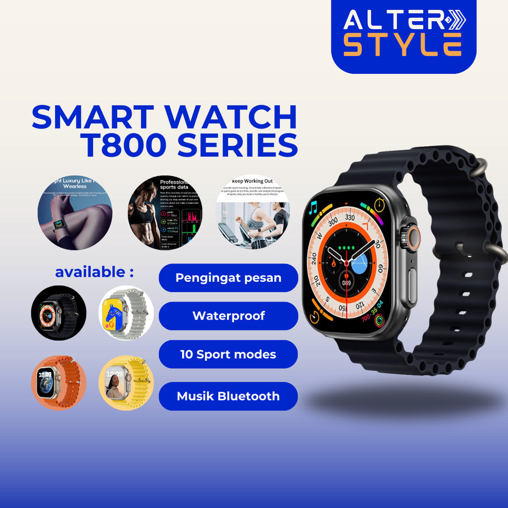 [Original + Bergaransi] Smartwatch T800 Fitpro Series 7 Jam Tangan Digital Full Screen Fitur Lengkap