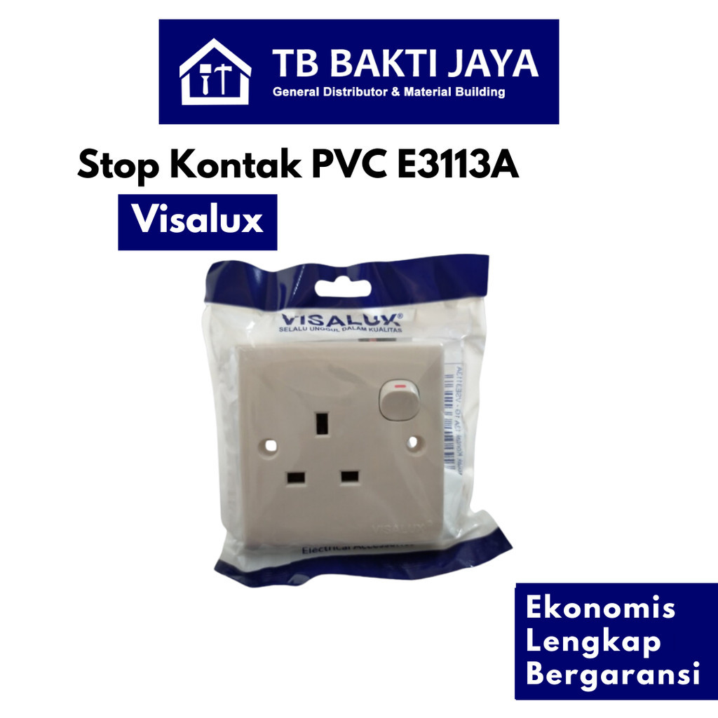 Visalux Stop Kontak PVC 3113A / Stop Kontak AC / Saklar AC
