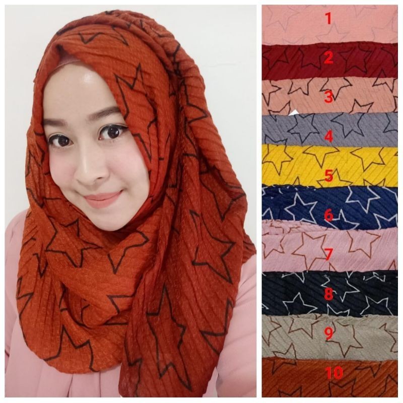 Terlaris ~Pashmina plisket impor Premium ukuran jumbo Hijab Terbaru Hijab  Kekinian Hijab Fashion Hi
