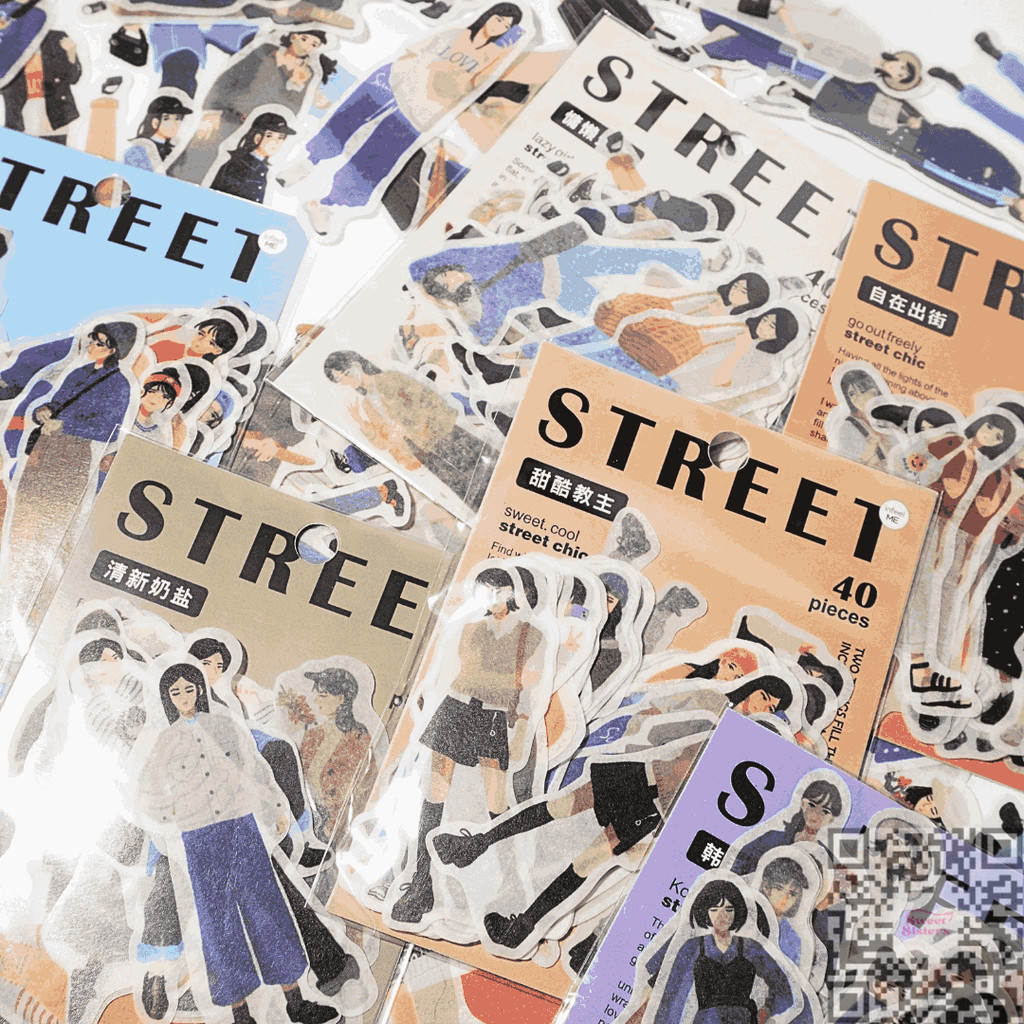 

[40 Pcs/Pack] Sticker Street Style Korea Girl Series Japanese Paper DIY Scrapbook Deco Stiker