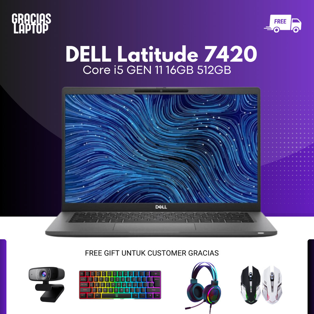 Laptop Murah DELL Latitude 7420 Core i5 GEN 11 16GB 512GB - Laptop Gaming/Laptop Kerja/Laptop Second