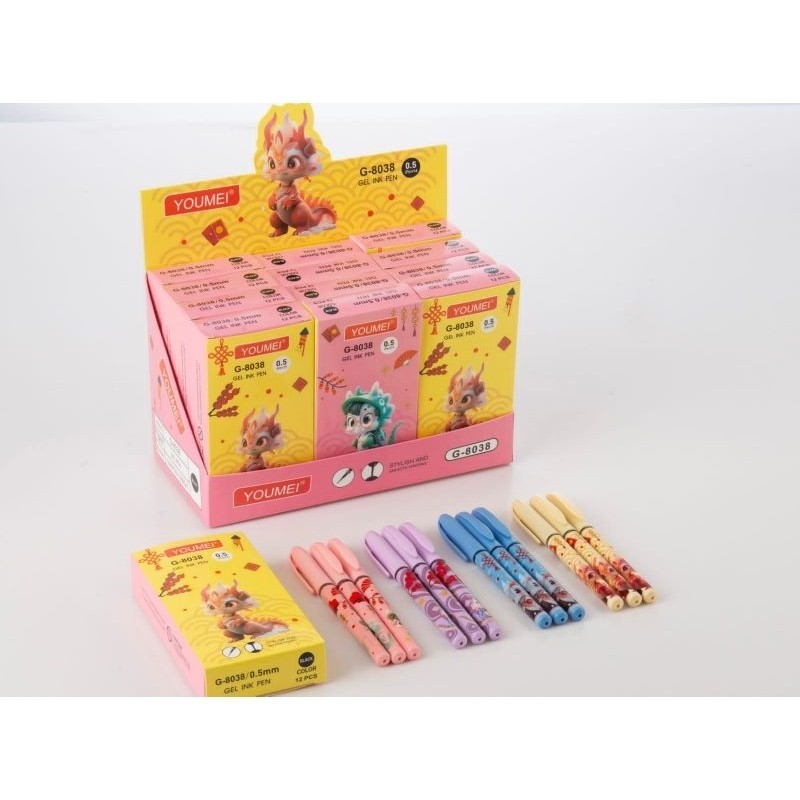 

Pulpen Gel 0.5mm YOUMEI G-8038 Baby Dragon (12pc)