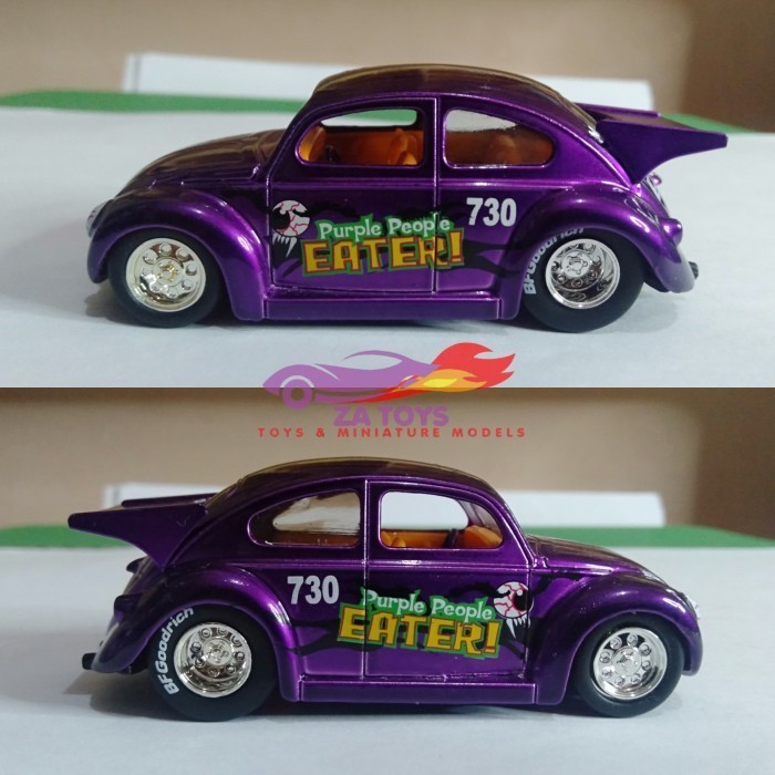 PTS99 Diecast Volkswagen VW Beetle Drag Eater Ungu Loose by Jada Toys 1:64