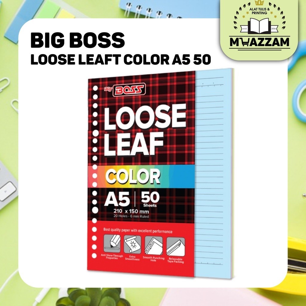 

BigBoss Loose Leaf A5 50 Rainbow