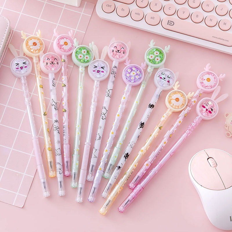 

RINEFE (PEN05) Pena Lucu Aesthetic Karakter Gliter Bunny Kupu-Kupu /Pulpen Gel Alat Tulis Kantor Sekolah Kado Hampers Ulang Tahun