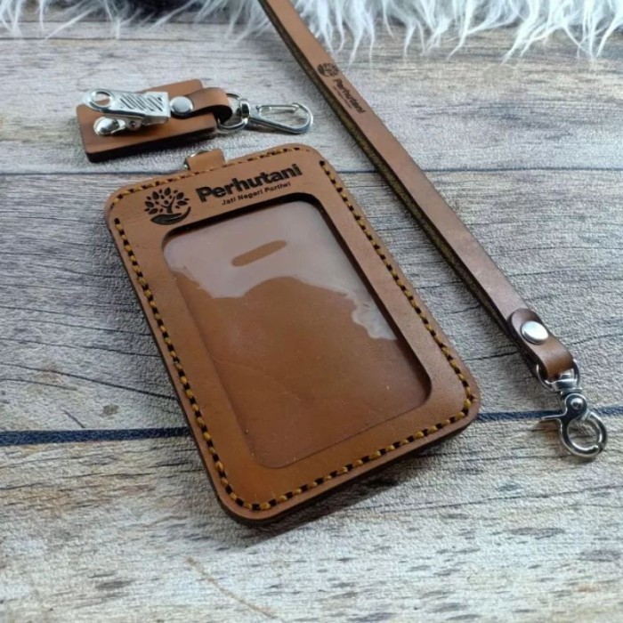 

id card kulit custom logo free desain / Name Tag case logo id card