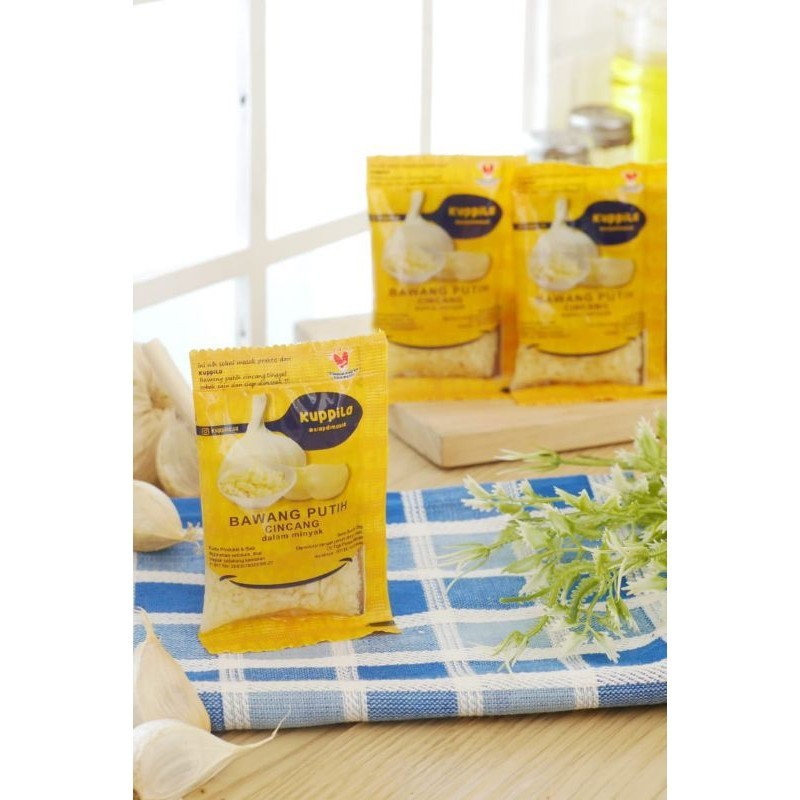 

KUPPILA bawang putih cincang dalam minyak 10 sachet @ 20 gr