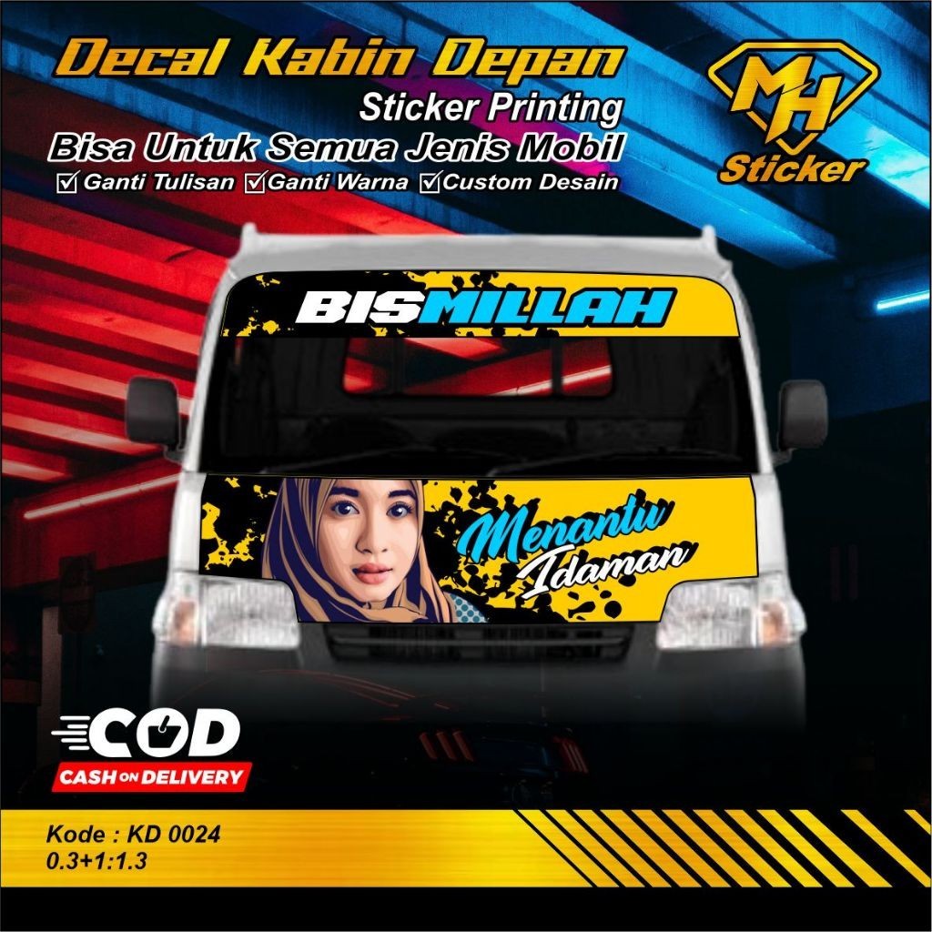 Sticker Kabin Mobil Pick Up Grandmax - Sticker Striping Kabin Depan Mobil Pick UP