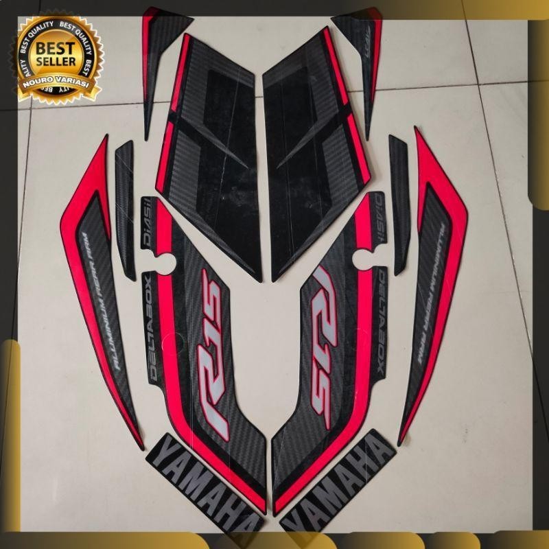 Striping Yamaha R15 2015 hitam Stiker list body motor standar