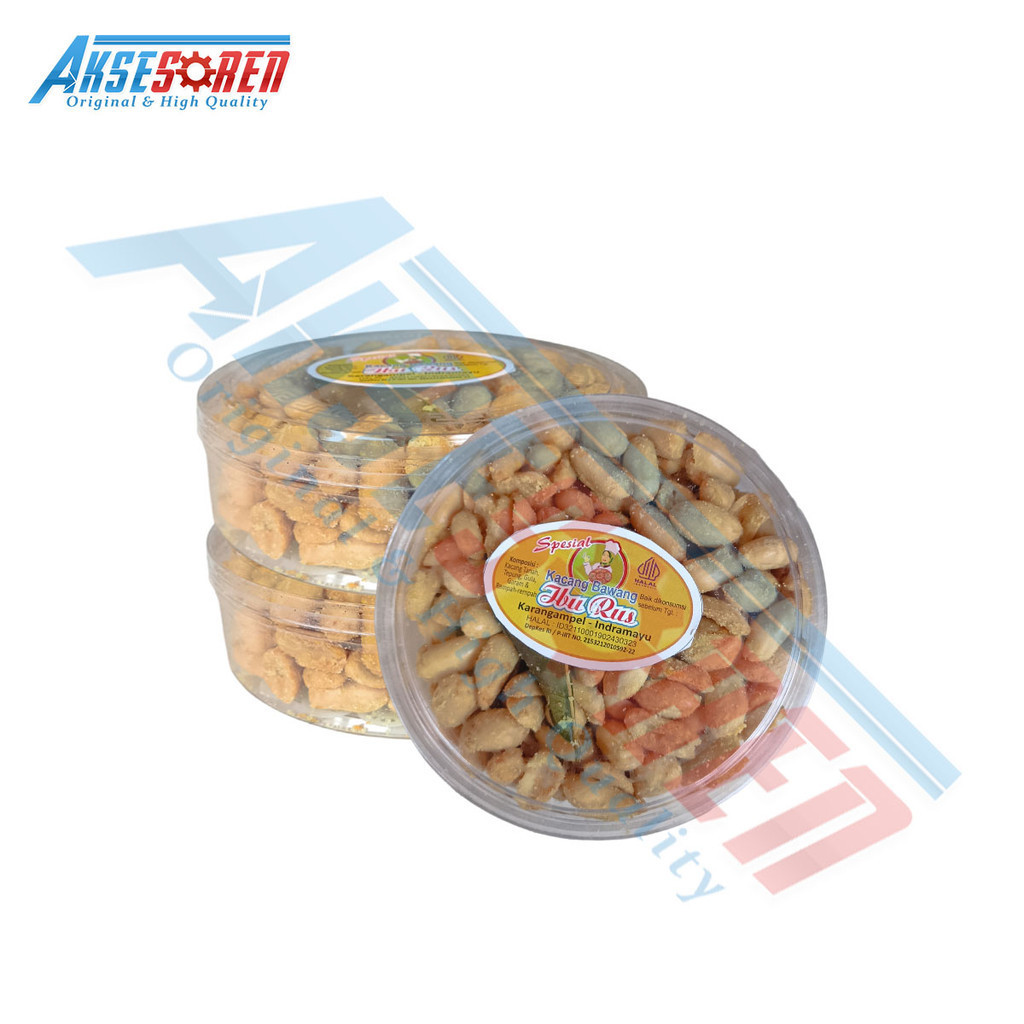 

Aksesoren Kacang Bawang Ibu Rus 1 Paket [3 Rasa/250gr] / Kacang Goreng Cemilan Gurih Toples Bulat Plastik Bening 250 Gram